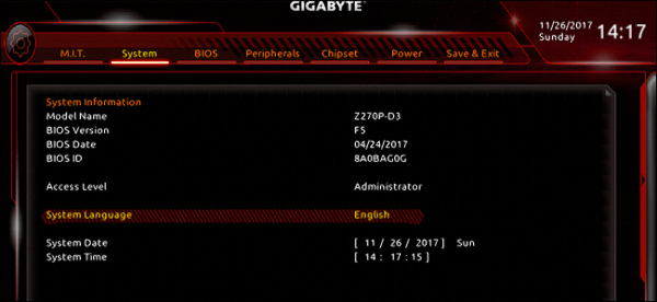 Включаем SSD диск в BIOS